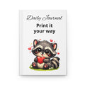 Daily Journal Hardcover — Cute Raccoon Holding Heart Notebook (Print It Your Way)